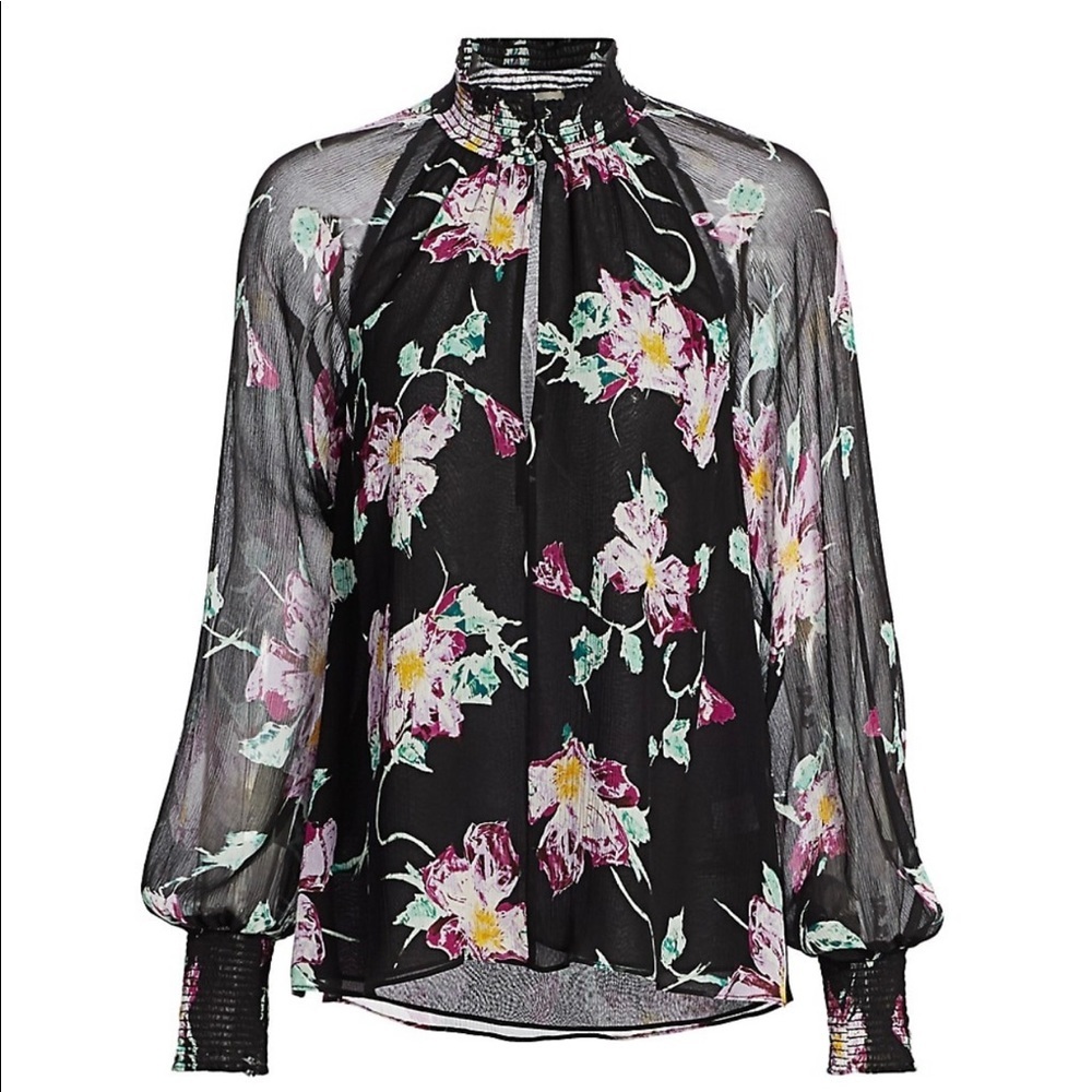 NWT A.L.C Venetia Floral Silk Blouse size 6